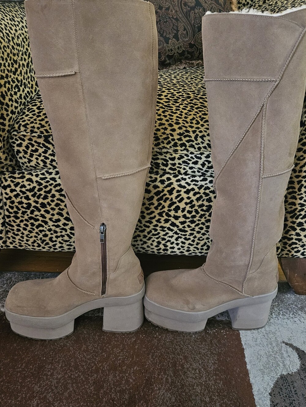 UGG New Heights Suede Platform Boots.